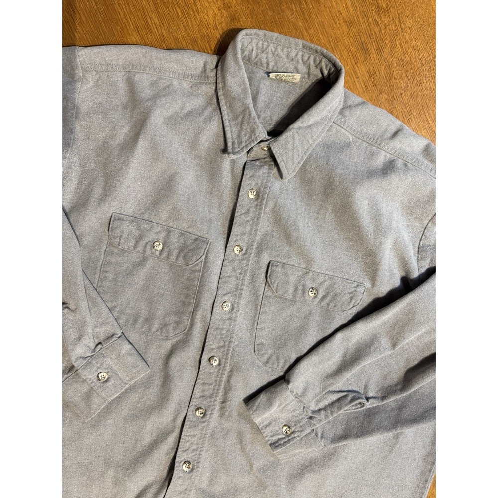 Vintage Five Brothers Shirt Men's 2XL Gray Chamois Flannel Cotton Button Up